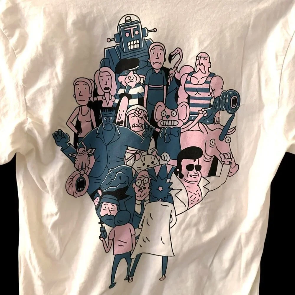 Rick and Morty‎ Adult Swim Short Sleeve White Cotton T-Shirt Graphics Size S